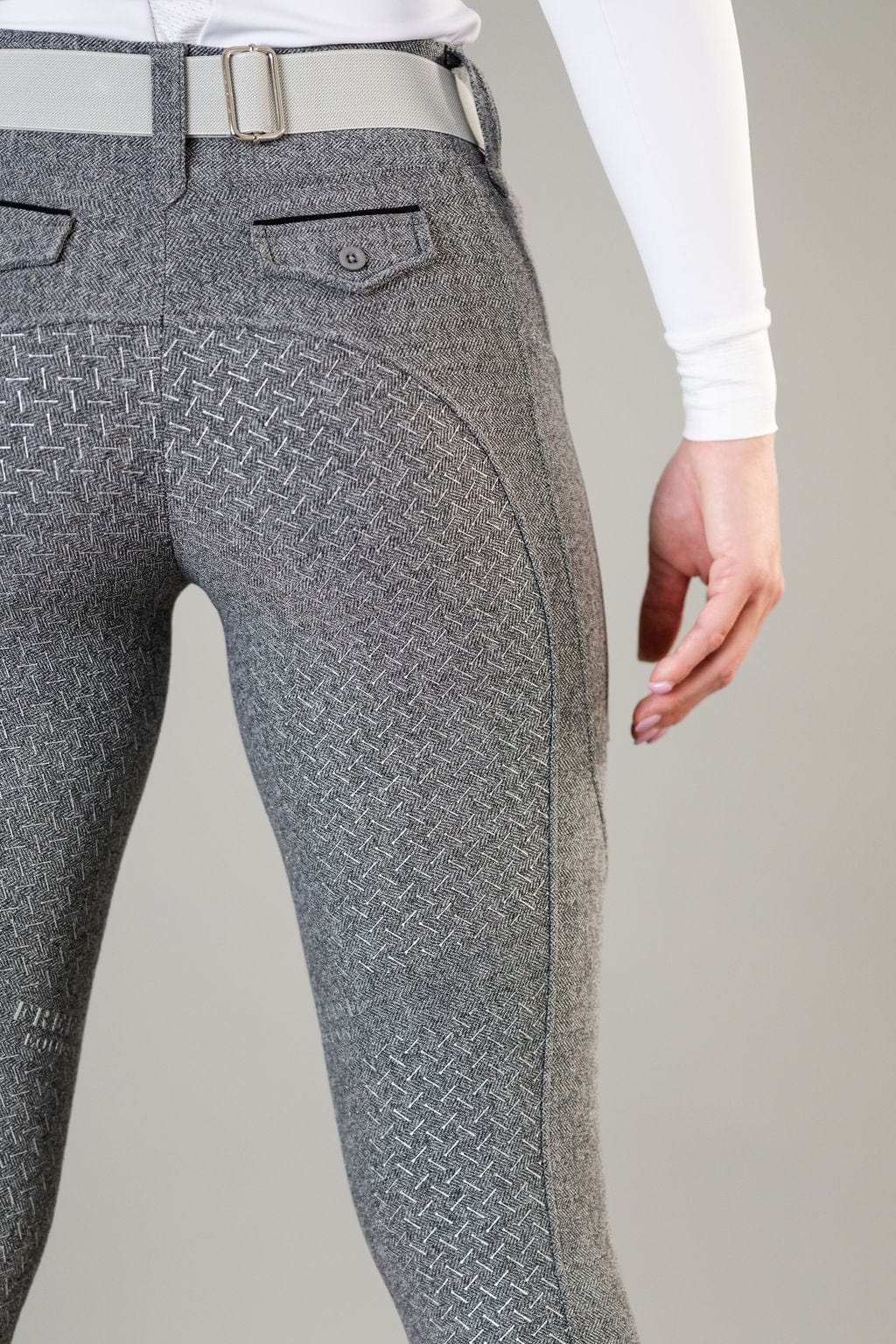 Grey Tweed Lux Hybrid Breech | Knee Patch and Full Seat
