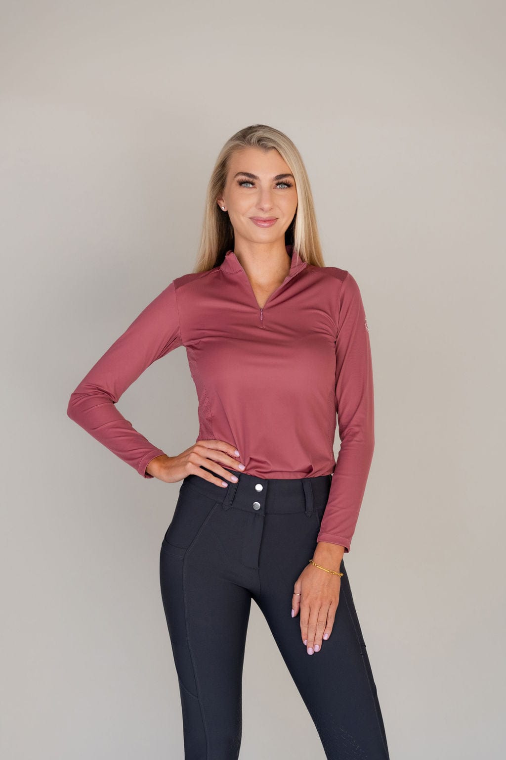 Sara Sun Shirt Long Sleeve in Rosewood