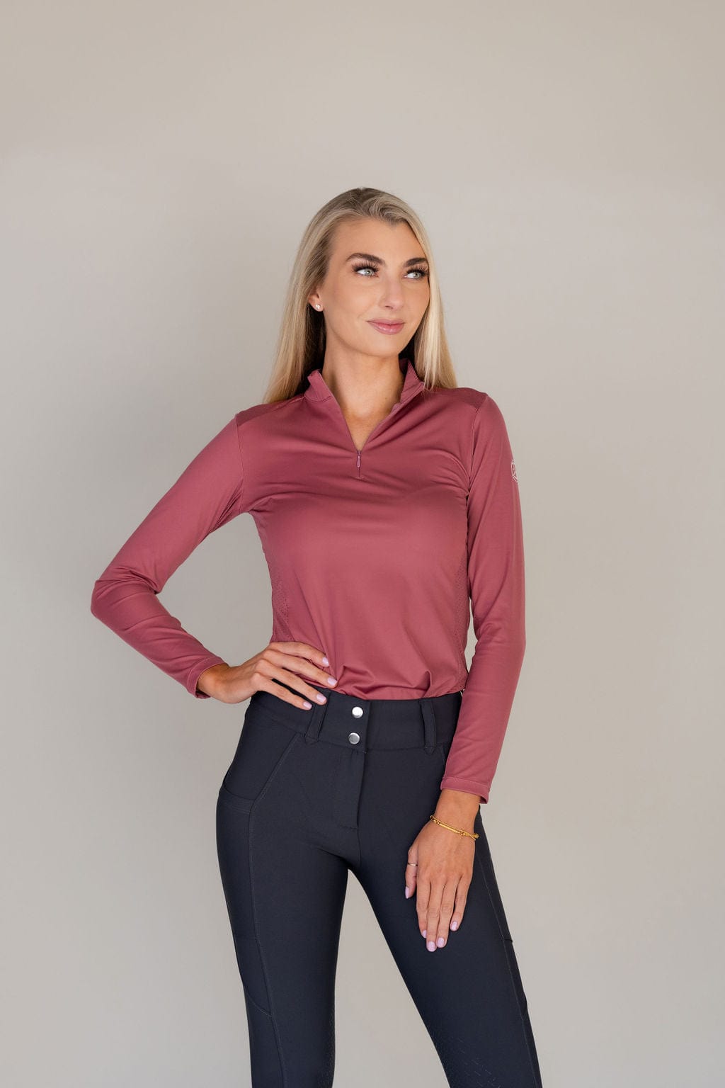 Sara Sun Shirt Long Sleeve in Rosewood