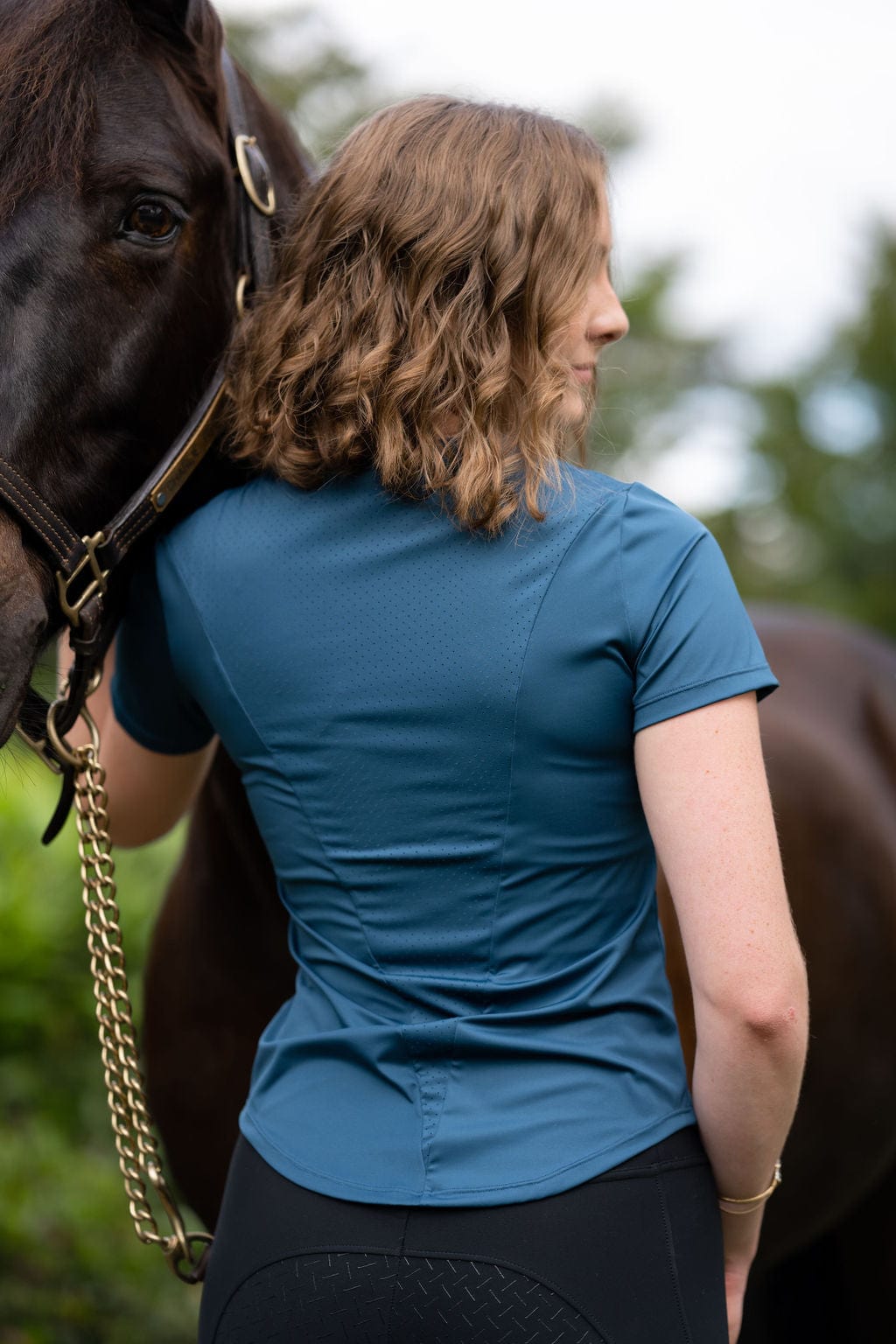 Emerald Blue Relaxed Athletic Top Short sleeve