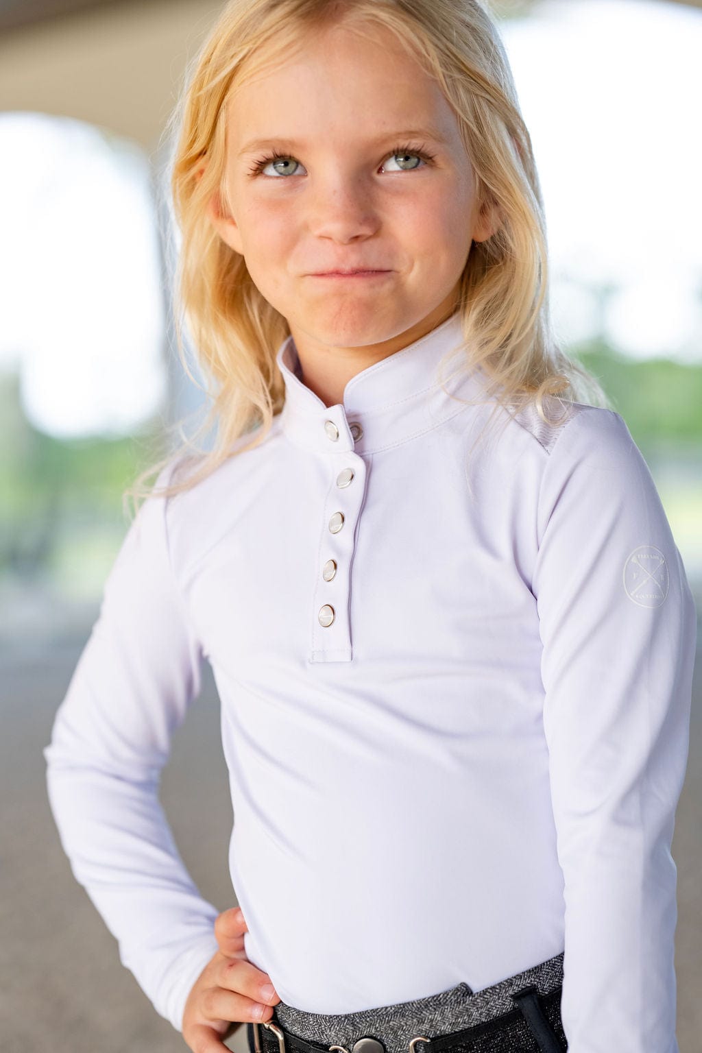 Children's Devon Long Sleeve Competition Top White