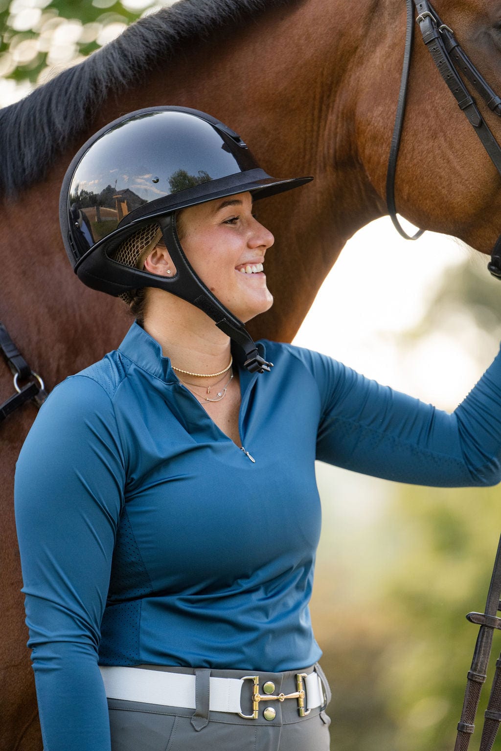Sara Sun Shirt Long Sleeve in Emerald Blue