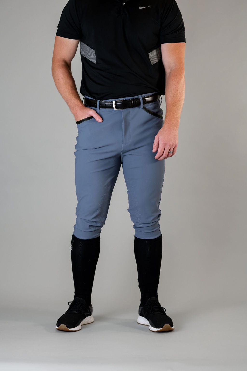 Men's Knee Patch Pro Breech in Steel Blue