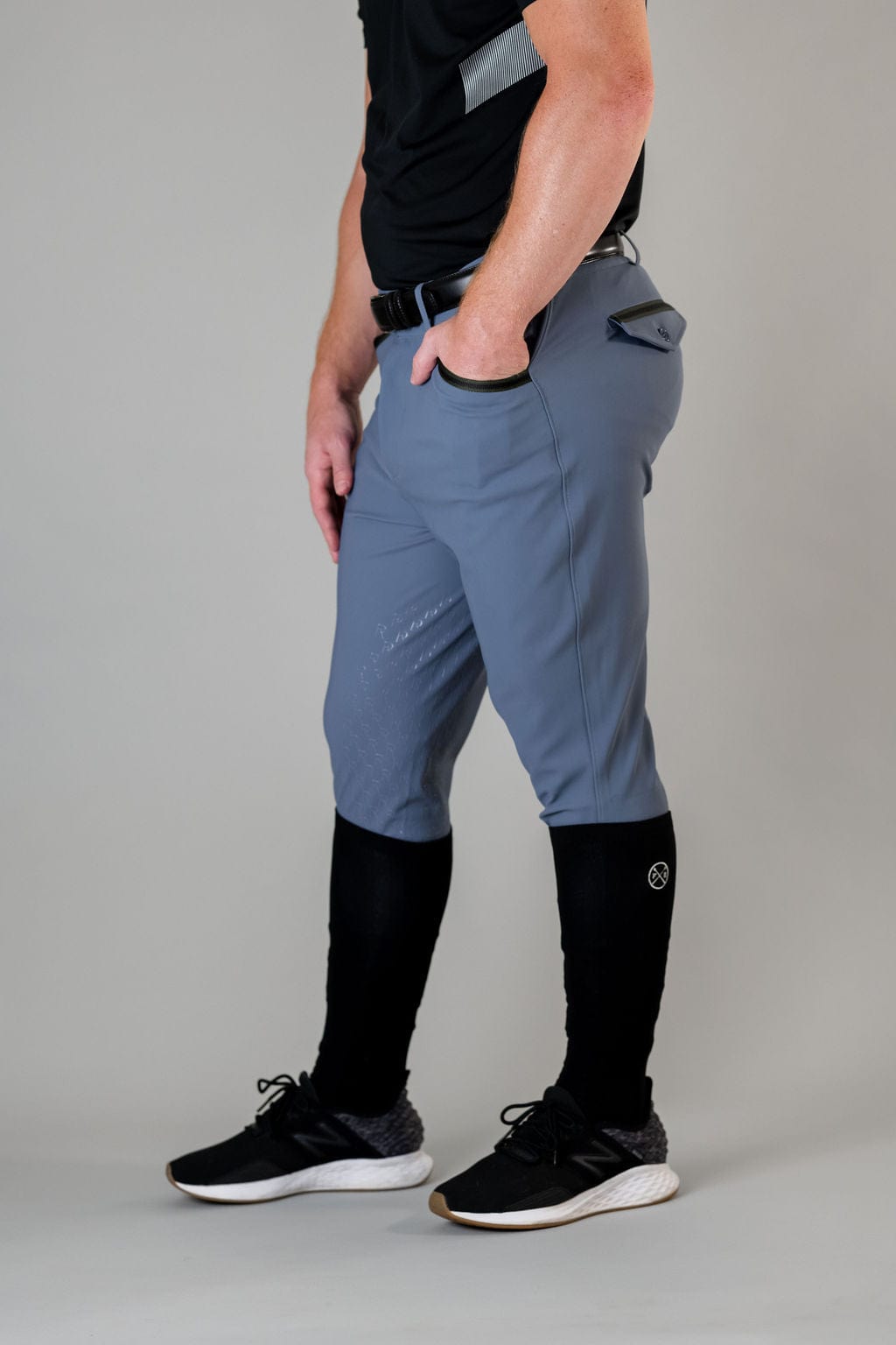 Men's Knee Patch Pro Breech in Steel Blue