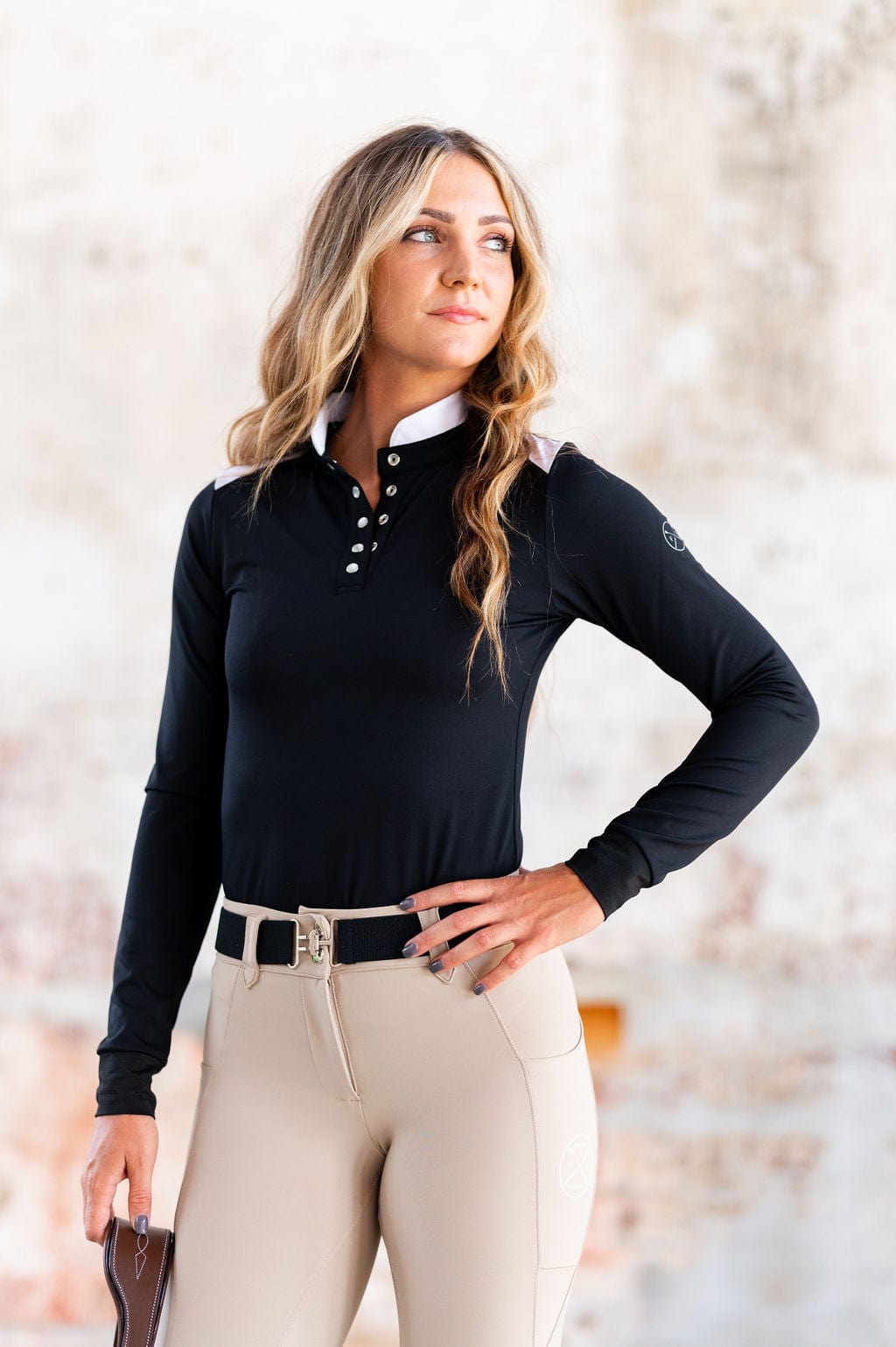 Devon Competition Top in Black long sleeve