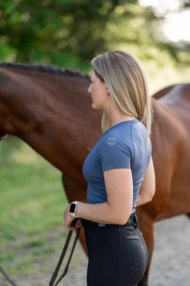 Seamless Short Sleeve Top | Navy
