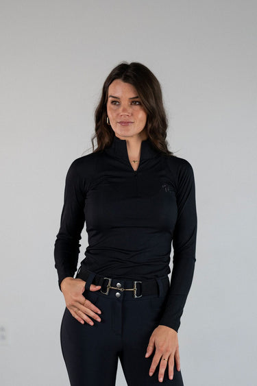 Athletic Rib Quarter Zip | Black