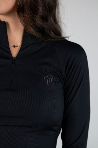 Athletic Rib Quarter Zip | Black