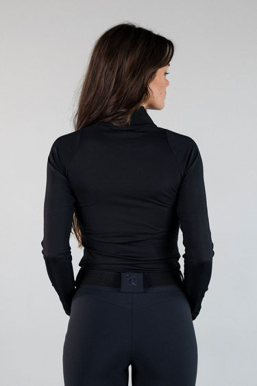 Athletic Rib Quarter Zip | Black