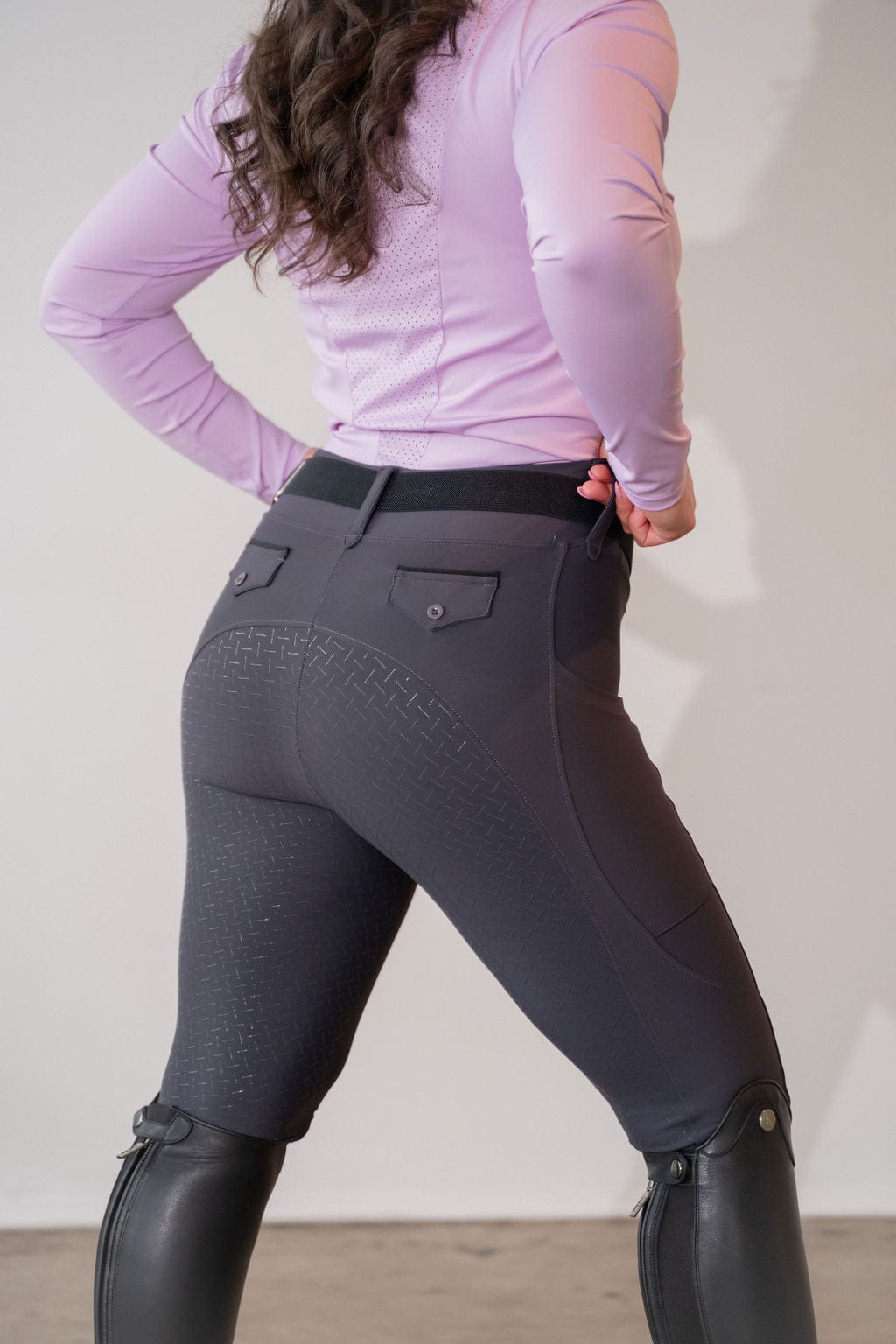 Charcoal Lux Full Seat Hybrid Breech (pull-on)