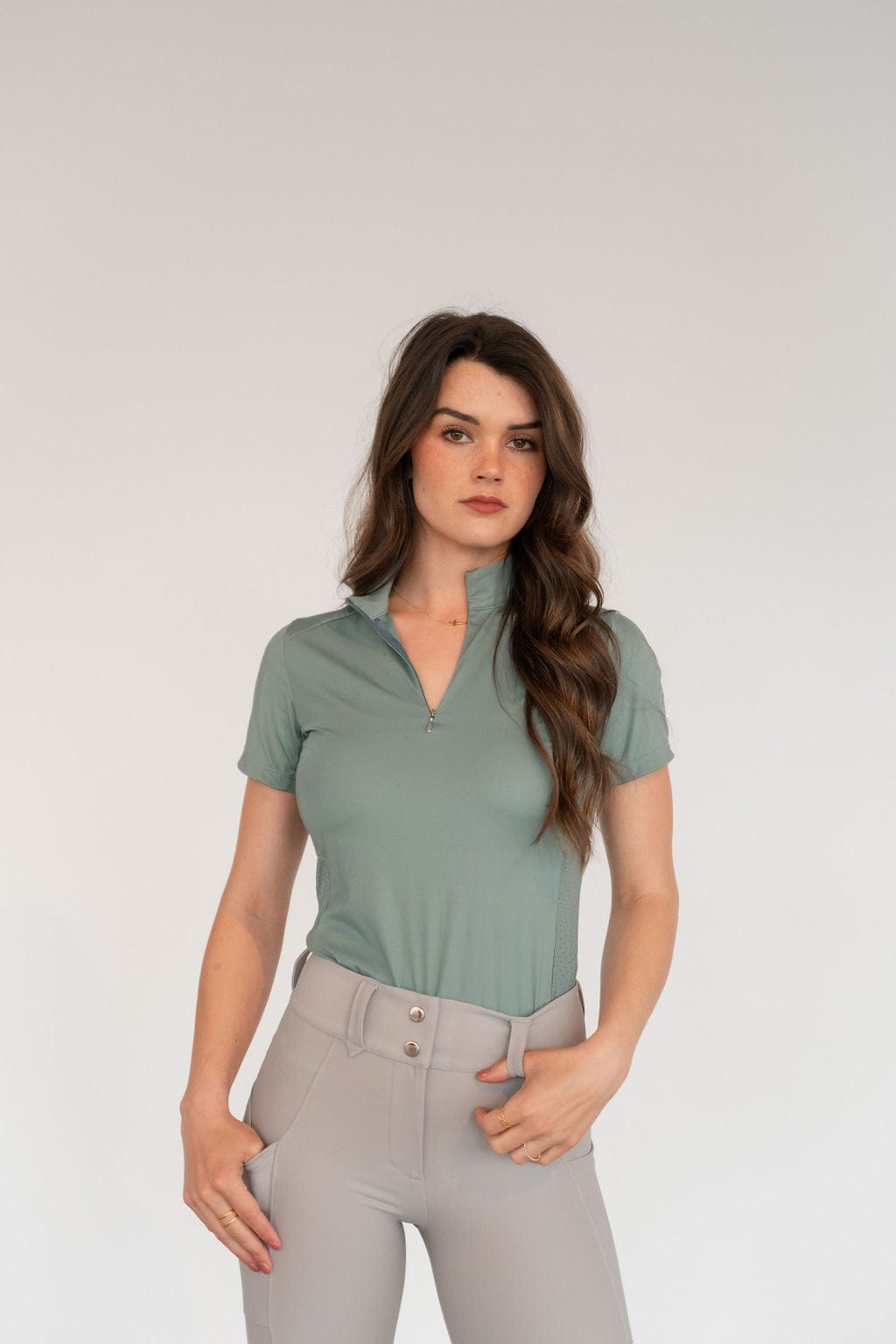 Sara Sun Shirt in Sage | Short or Long Sleeve