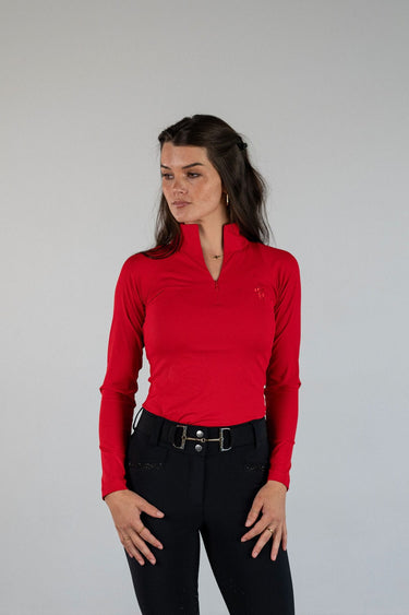 Athletic Rib Quarter Zip | Red