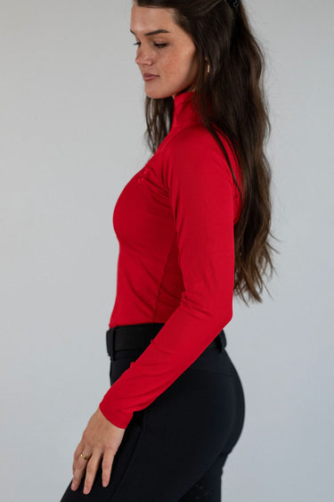 Athletic Rib Quarter Zip | Red