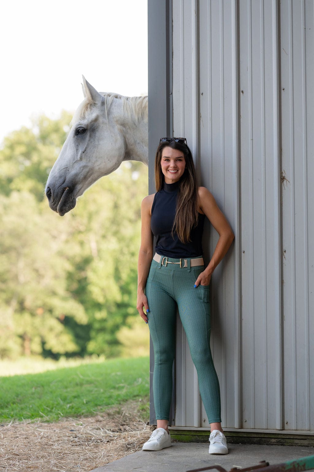 Green Tweed Lux | Hybrid Full Seat Breech (Pull-On)