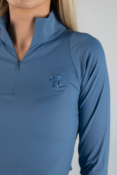 Athletic Rib Quarter Zip | Denim