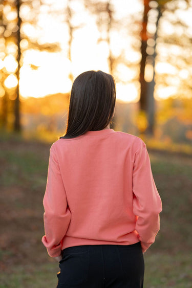 Crew Neck Sweatshirt | Coral