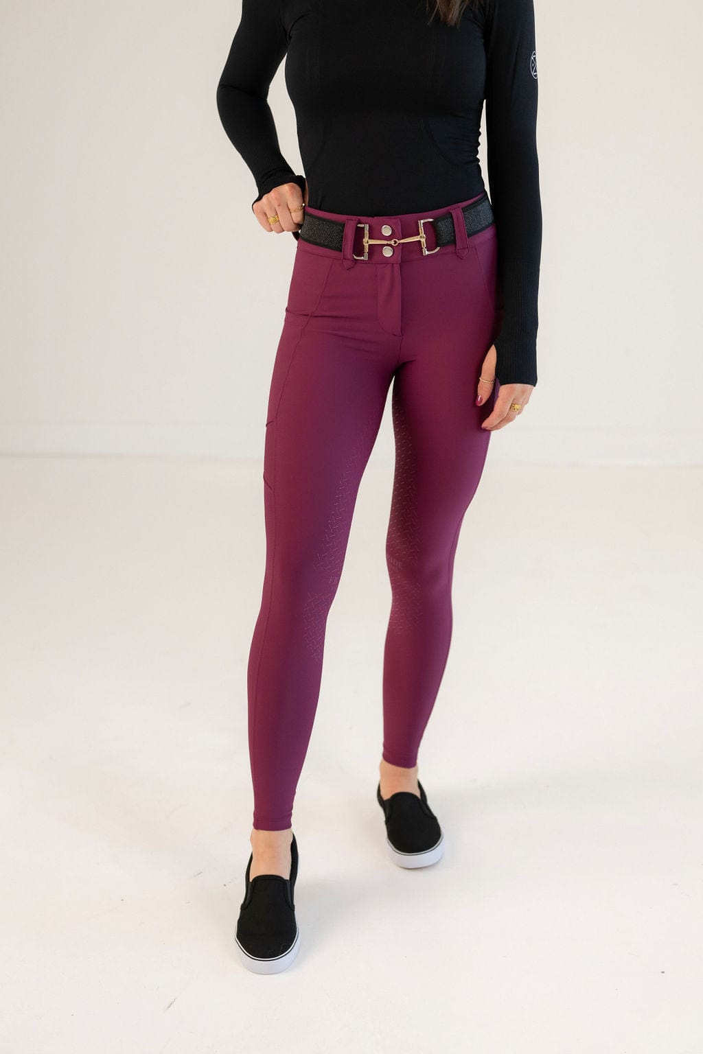 Lux Zip Breeches | Raspberry – Free Ride Equestrian