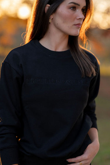 Plush Crew Neck Sweatshirt | Black