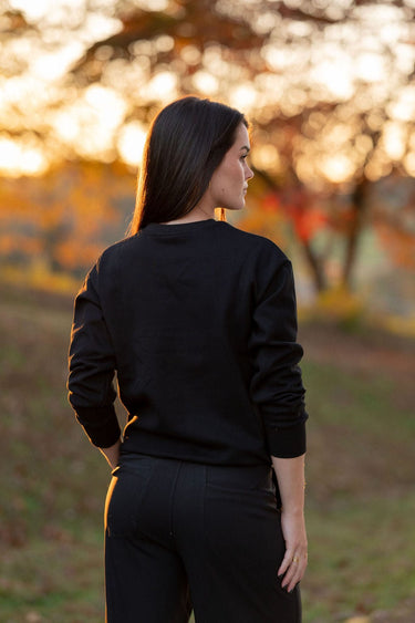 Plush Crew Neck Sweatshirt | Black