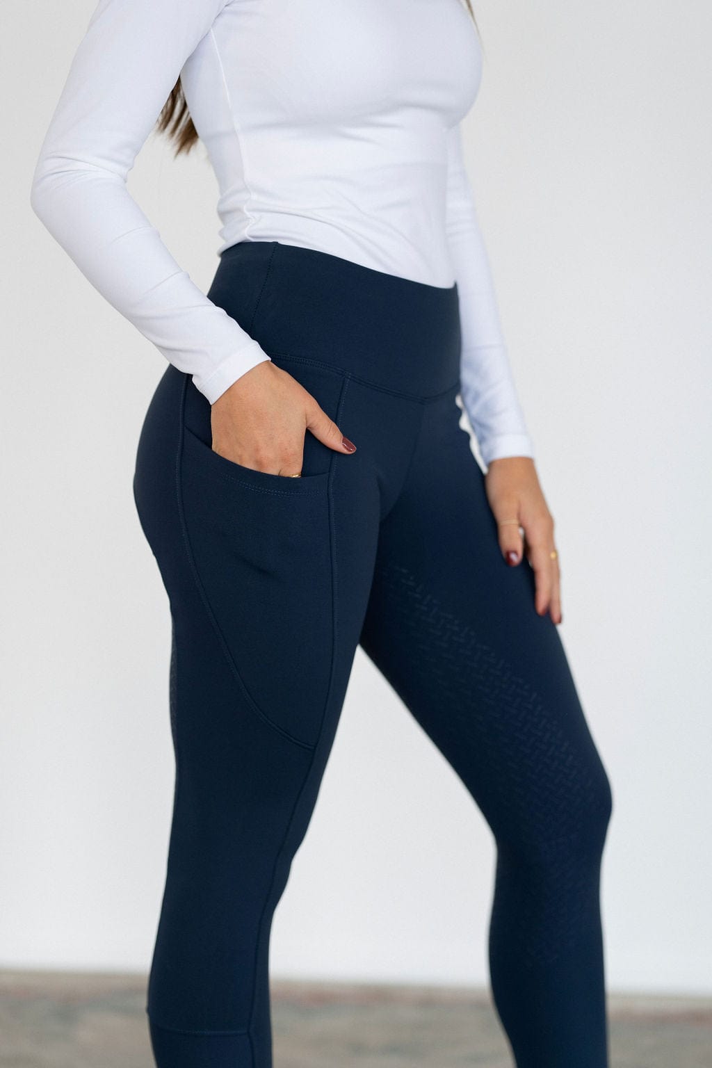 Navy Midweight Winter Leggings | Full Seat