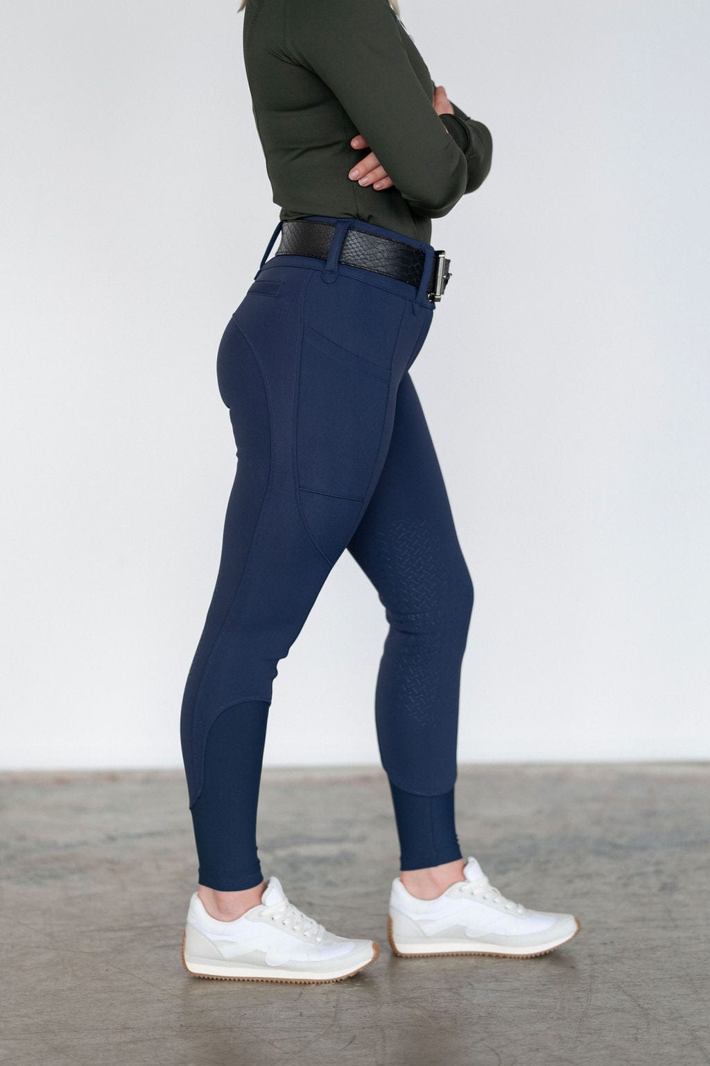 Navy Heavyweight Winter Breeches | Full Seat or Knee Patch (Zip-Up)