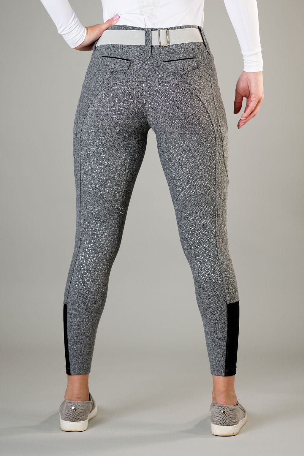 Grey Tweed Lux Hybrid Breech | Knee Patch and Full Seat