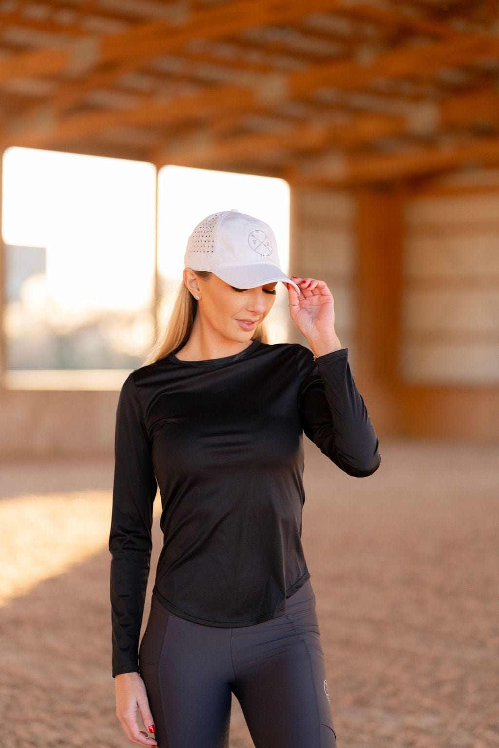 Black Relaxed Athletic Long Sleeve Top