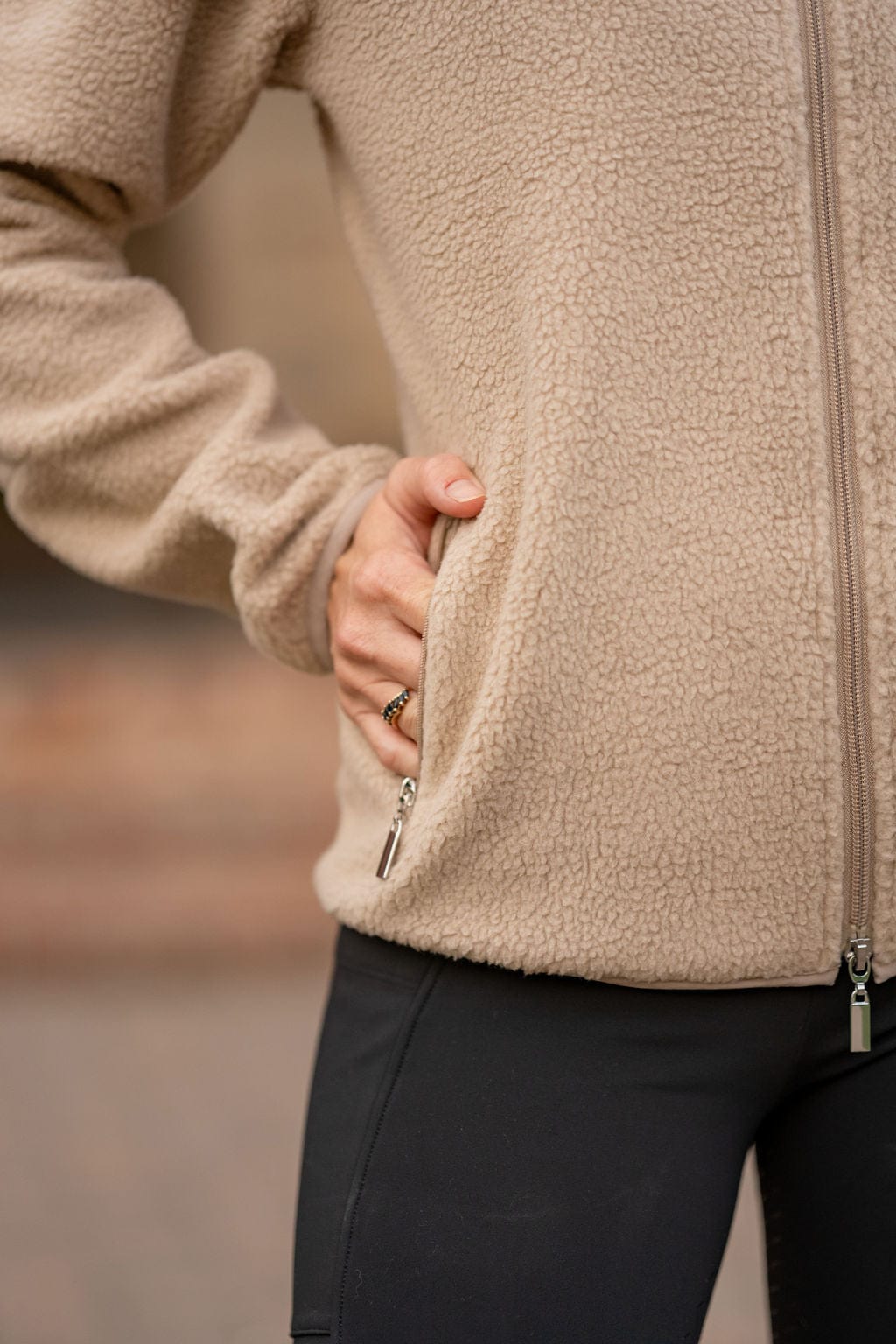 Beige Teddy Zip-Up