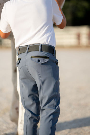 Boys Pro Knee Patch Breeches | Steel Blue