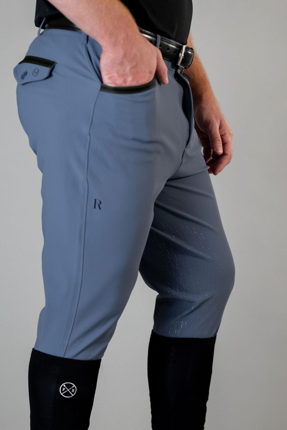 Men's Knee Patch Pro Breech in Steel Blue