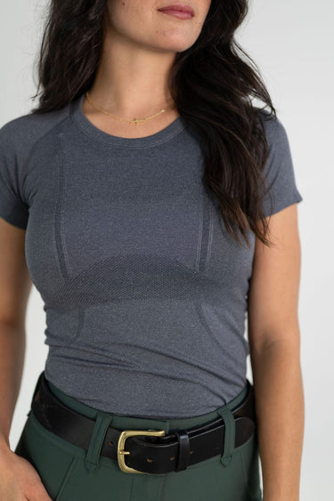 Seamless Short Sleeve Top | Dark Grey