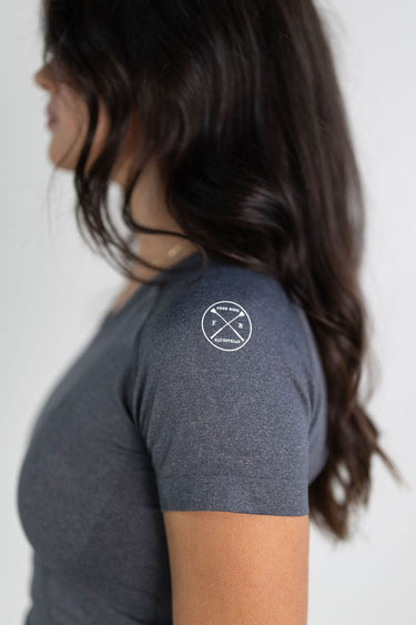 Seamless Short Sleeve Top | Dark Grey