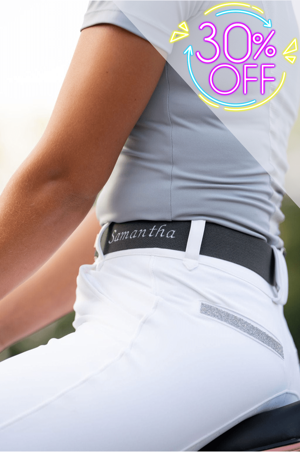 White Sparkle PRO | Full Seat or Knee Patch Breech
