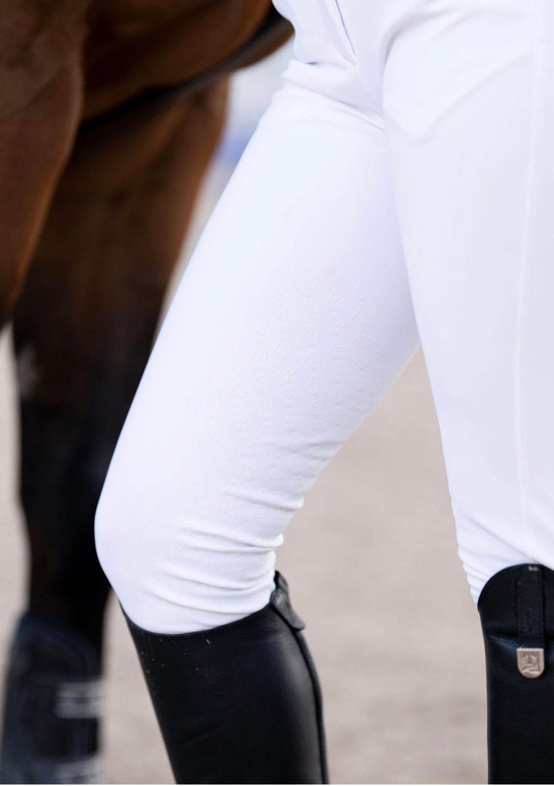 White Sparkle PRO | Full Seat and Knee Patch Breech (waterproof)