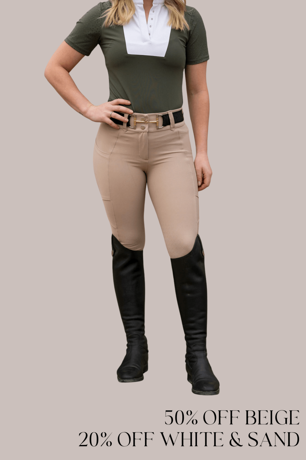 Lux Zip Breeches | Knee Patch | Competition Colors