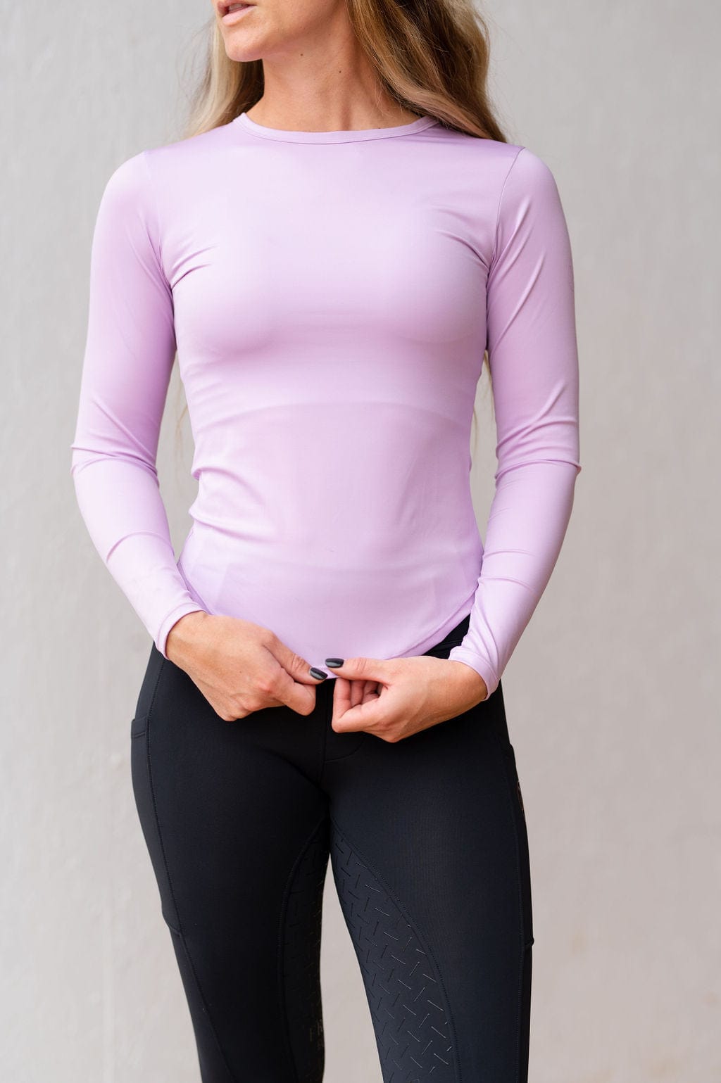Lavendar Relaxed Athletic Long Sleeve Top M-XL